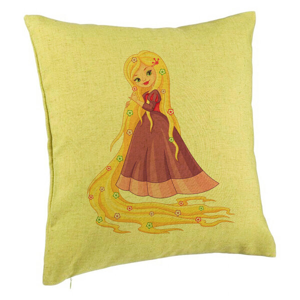 Perna Decorativa, Model Printesa Rochie Mov, 40x40 cm, Verde, Husa Detasabila, Burduf 5 Perna Decorativa