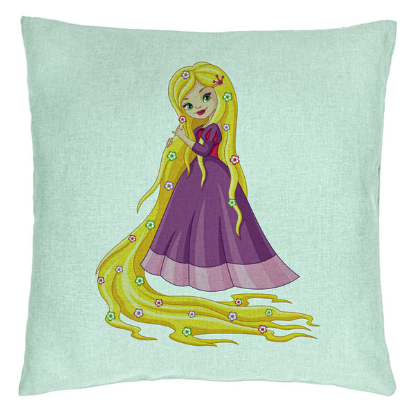 Perna Decorativa, Model Printesa Rochie Mov, 40x40 cm, Verde Menta, Husa Detasabila, Burduf 15 Perna Decorativa