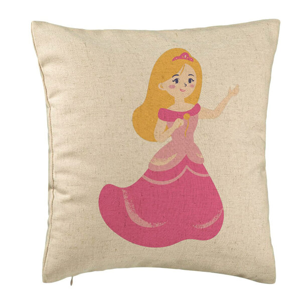 Perna Decorativa, Model Printesa Roz, 40x40 cm, Bej, Husa Detasabila, Burduf 5 Perna Decorativa