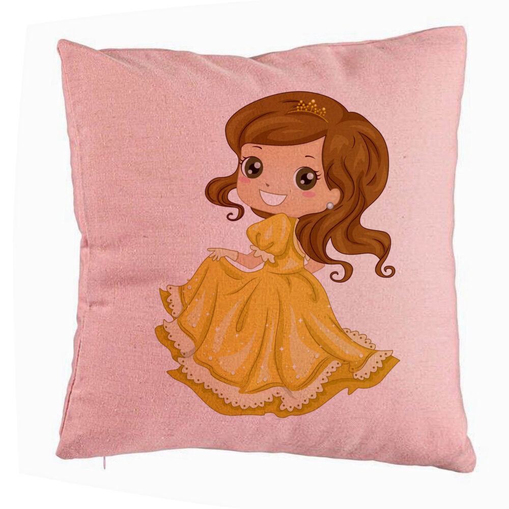 Perna Decorativa, Model Printesa cu Coroana, 40x40 cm, Roz, Husa Detasabila, Burduf 5 Perna Decorativa