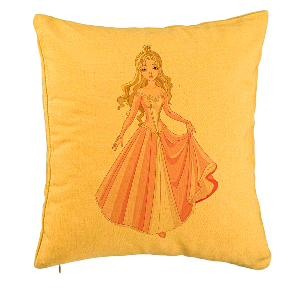 Perna Decorativa, Model Printesa de Aur, 40x40 cm, Galben, Husa Detasabila, Burduf 5 Perna Decorativa
