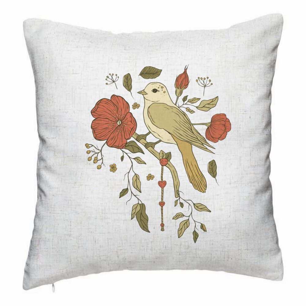 Perna Decorativa, Model Retro Art, 40x40 cm, Alb Murdar, Husa Detasabila, Burduf 5 Perna Decorativa