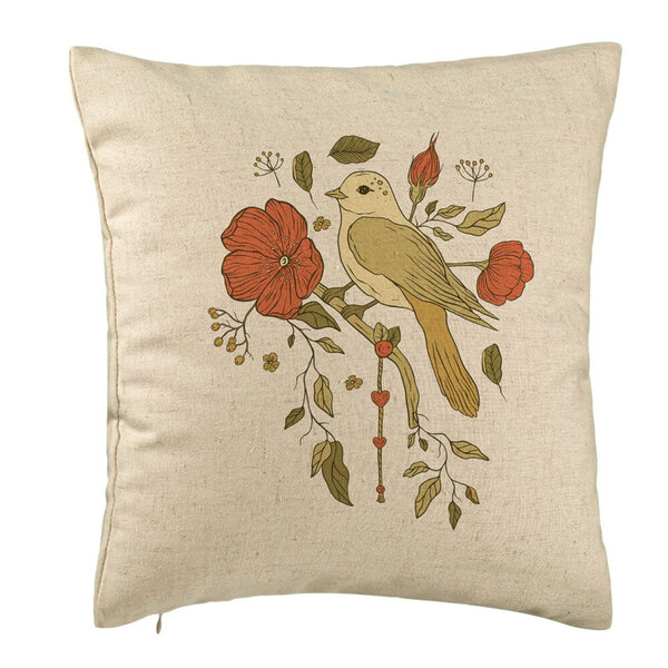 Perna Decorativa, Model Retro Art, 40x40 cm, Bej, Husa Detasabila, Burduf 5 Perna Decorativa