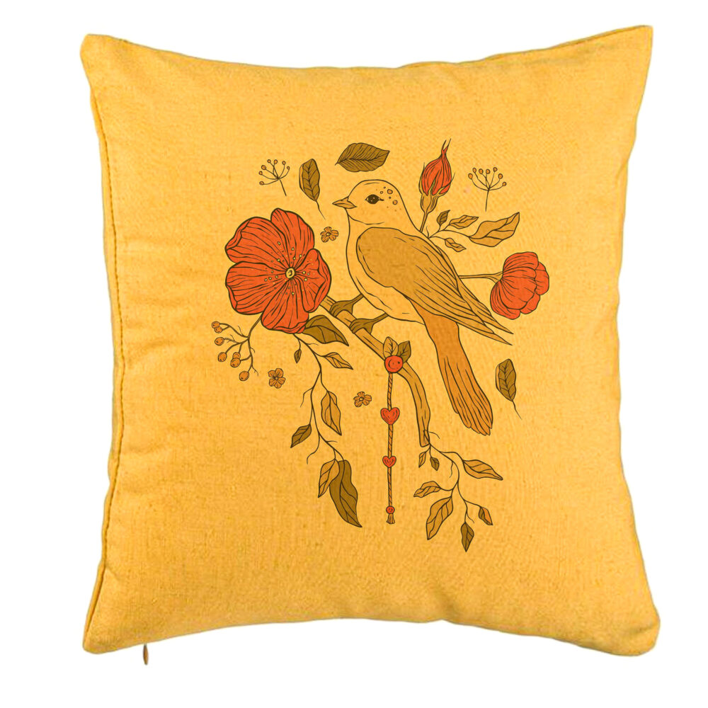 Perna Decorativa, Model Retro Art, 40x40 cm, Galben, Husa Detasabila, Burduf 5 Perna Decorativa