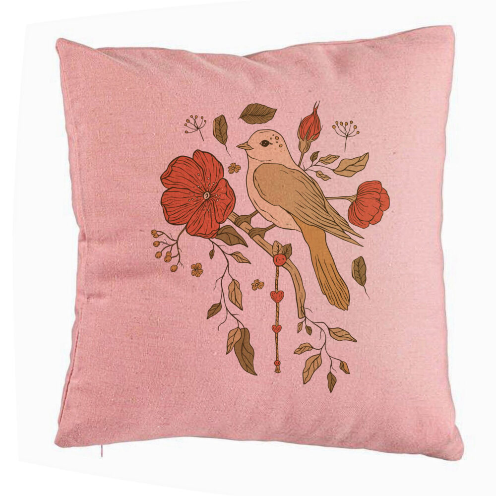 Perna Decorativa, Model Retro Art, 40x40 cm, Roz, Husa Detasabila, Burduf 5 Perna Decorativa