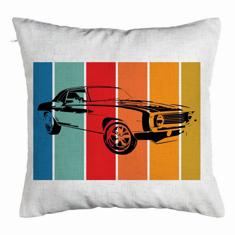 Perna Decorativa, Model Retro Car, 40x40 cm, Alb Murdar, Husa Detasabila, Burduf 5 Perna Decorativa