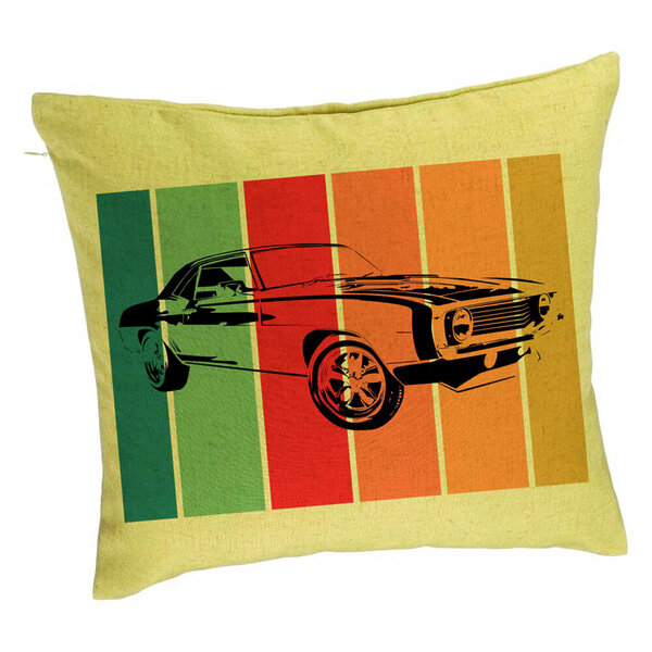 Perna Decorativa, Model Retro Car, 40x40 cm, Verde, Husa Detasabila, Burduf 5 Perna Decorativa