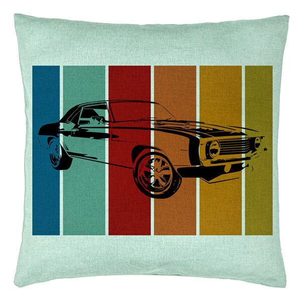 Perna Decorativa, Model Retro Car, 40x40 cm, Verde Menta, Husa Detasabila, Burduf 15 Perna Decorativa