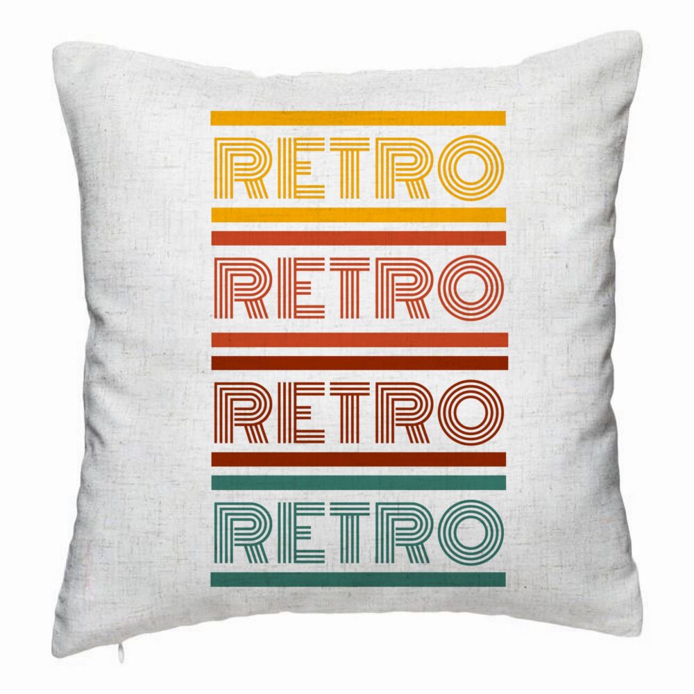 Perna Decorativa, Model Retro Colors, 40x40 cm, Alb Murdar, Husa Detasabila, Burduf 5 Perna Decorativa