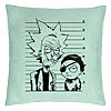 Perna Decorativa, Model Rick and Morty, 40x40 cm, Verde Menta, Husa Detasabila, Burduf 22 Perna Decorativa