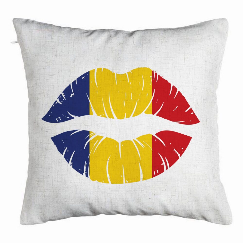 Perna Decorativa, Model Romanian Kiss, 40x40 cm, Alb Murdar, Husa Detasabila, Burduf 5 Perna Decorativa