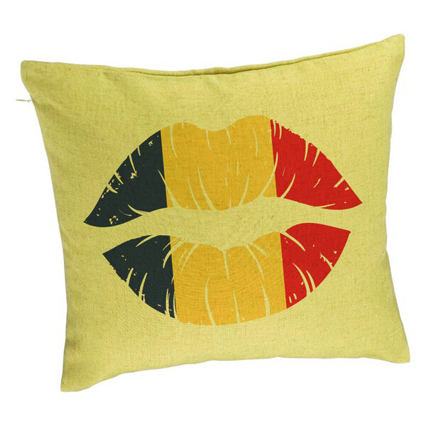 Perna Decorativa, Model Romanian Kiss, 40x40 cm, Verde, Husa Detasabila, Burduf 5 Perna Decorativa