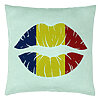 Perna Decorativa, Model Romanian Kiss, 40x40 cm, Verde Menta, Husa Detasabila, Burduf 22 Perna Decorativa