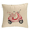 Perna Decorativa, Model Rose Flower Bike, 40x40 cm, Bej, Husa Detasabila, Burduf 7 Perna Decorativa