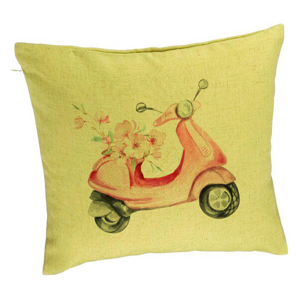 Perna Decorativa, Model Rose Flower Bike, 40x40 cm, Verde, Husa Detasabila, Burduf 5 Perna Decorativa