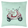 Perna Decorativa, Model Rose Flower Bike, 40x40 cm, Verde Menta, Husa Detasabila, Burduf 22 Perna Decorativa