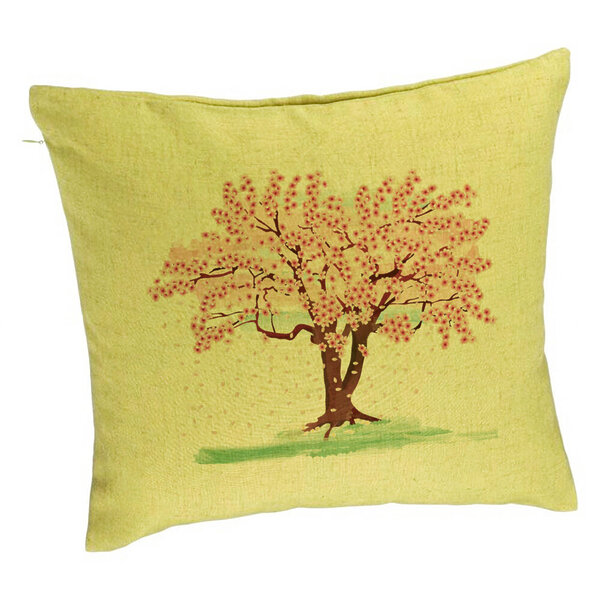 Perna Decorativa, Model Rose Tree, 40x40 cm, Verde, Husa Detasabila, Burduf 5 Perna Decorativa