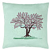 Perna Decorativa, Model Rose Tree, 40x40 cm, Verde Menta, Husa Detasabila, Burduf 22 Perna Decorativa