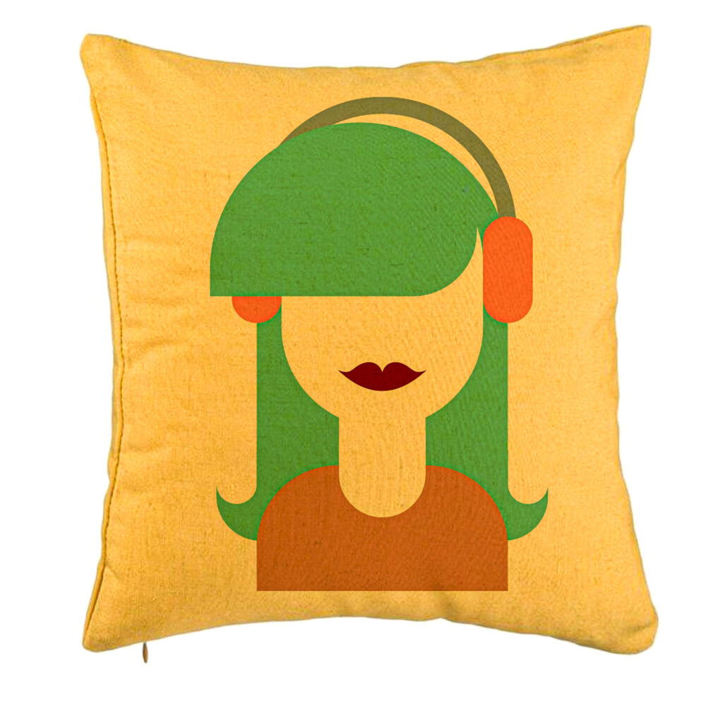 Perna Decorativa, Model Seen, 40x40 cm, Galben, Husa Detasabila, Burduf 5 Perna Decorativa
