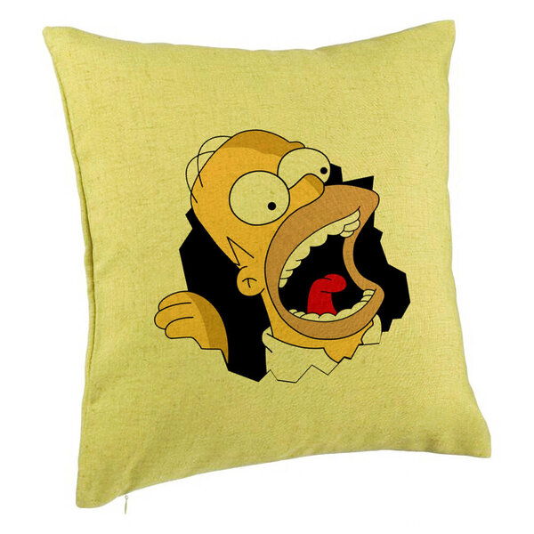 Perna Decorativa, Model Simpsons Homer 2, 40x40 cm, Verde, Husa Detasabila, Burduf 5 Perna Decorativa