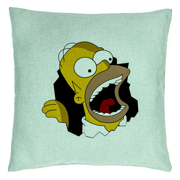 Perna Decorativa, Model Simpsons Homer 2, 40x40 cm, Verde Menta, Husa Detasabila, Burduf 15 Perna Decorativa