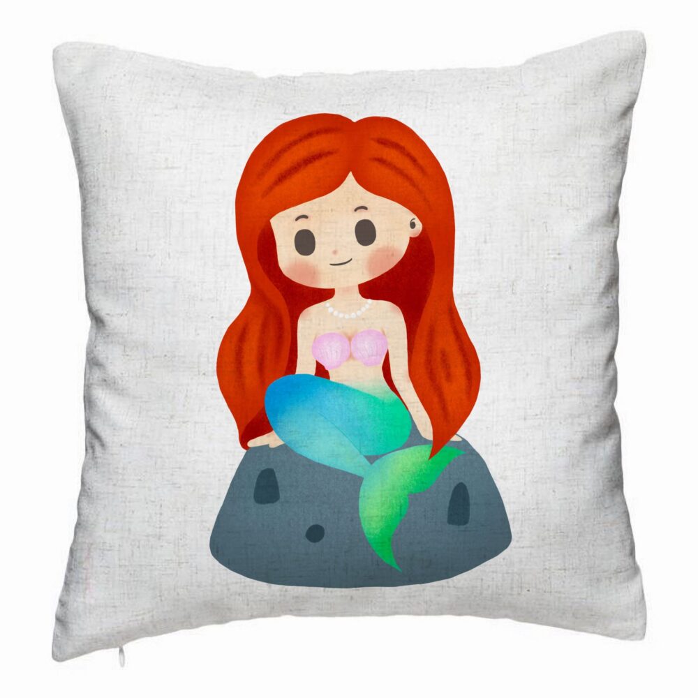 Perna Decorativa, Model Sirena, 40x40 cm, Alb Murdar, Husa Detasabila, Burduf 5 Perna Decorativa