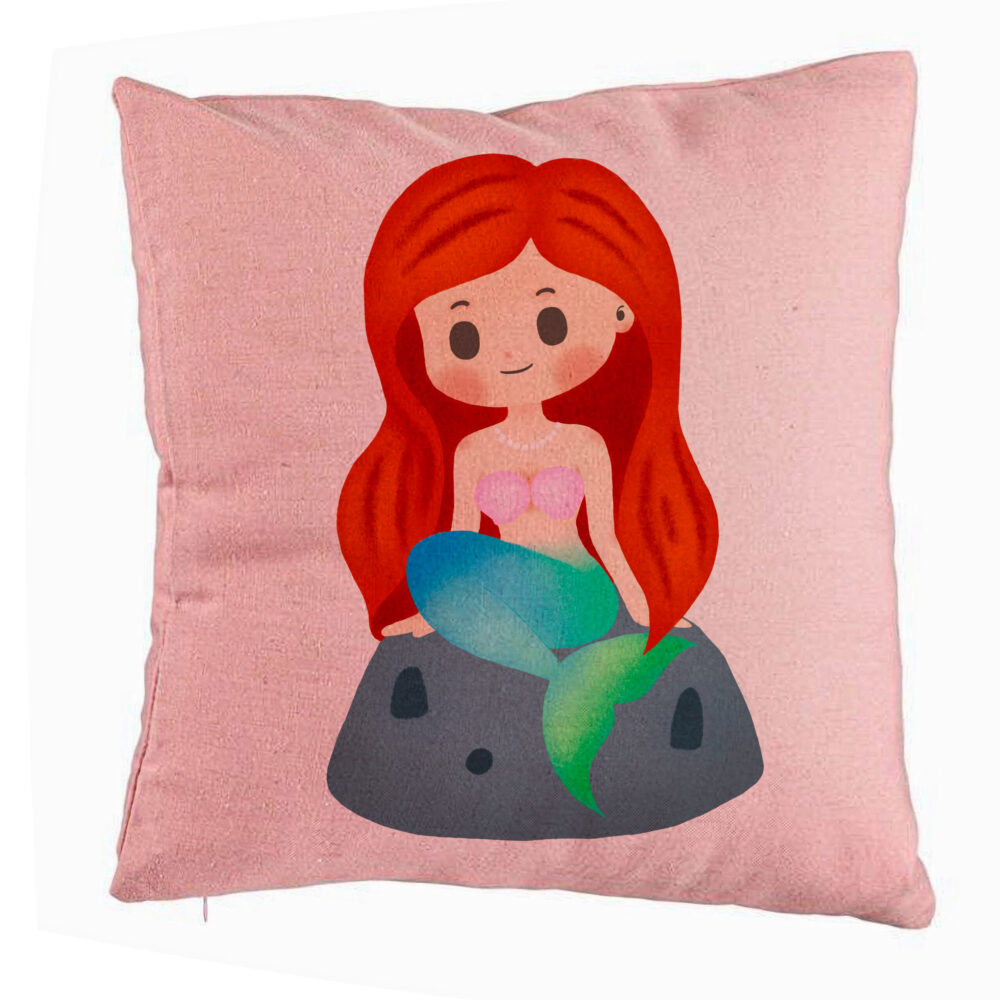 Perna Decorativa, Model Sirena, 40x40 cm, Roz, Husa Detasabila, Burduf 5 Perna Decorativa