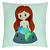 Perna Decorativa, Model Sirena, 40x40 cm, Verde Menta, Husa Detasabila, Burduf 22 Perna Decorativa