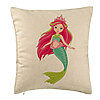 Perna Decorativa, Model Sirena Verde, 40x40 cm, Bej, Husa Detasabila, Burduf 7 Perna Decorativa