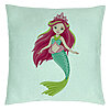 Perna Decorativa, Model Sirena Verde Menta, 40x40 cm, Verde Menta, Husa Detasabila, Burduf 22 Perna Decorativa