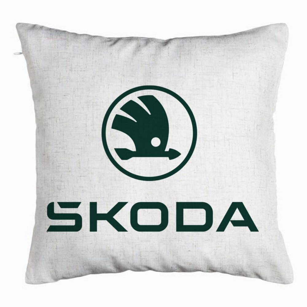 Perna Decorativa, Model Skoda, 40x40 cm, Alb Murdar, Husa Detasabila, Burduf 5 Perna Decorativa
