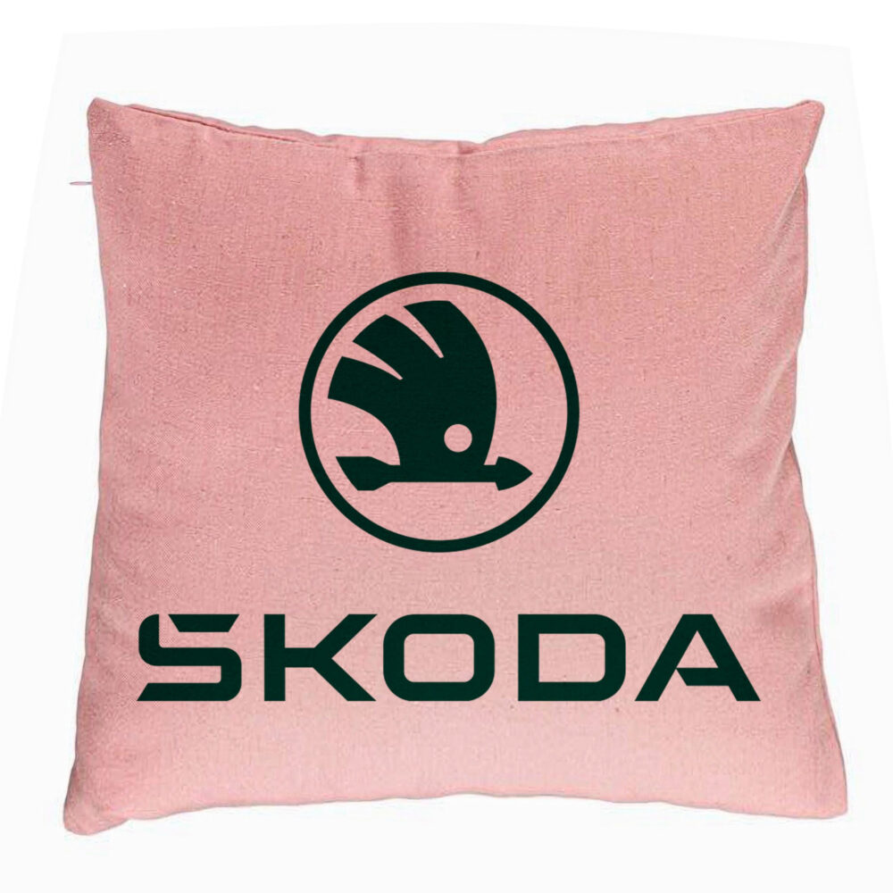 Perna Decorativa, Model Skoda, 40x40 cm, Roz, Husa Detasabila, Burduf 5 Perna Decorativa