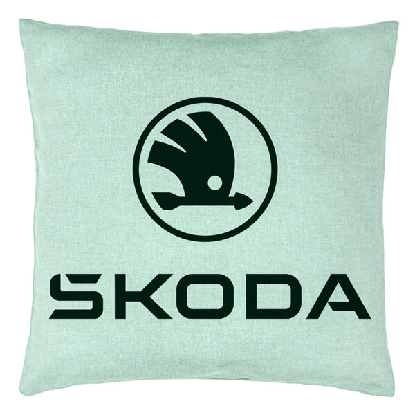 Perna Decorativa, Model Skoda, 40x40 cm, Verde Menta, Husa Detasabila, Burduf 15 Perna Decorativa