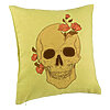 Perna Decorativa, Model Skull Rose Art, 40x40 cm, Verde, Husa Detasabila, Burduf 7 Perna Decorativa