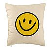 Perna Decorativa, Model Smiley Face 2, 40x40 cm, Bej, Husa Detasabila, Burduf 7 Perna Decorativa