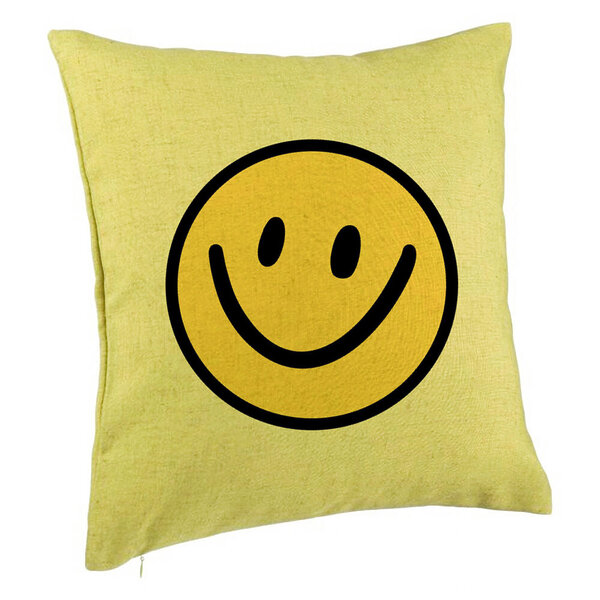 Perna Decorativa, Model Smiley Face 2, 40x40 cm, Verde, Husa Detasabila, Burduf 5 Perna Decorativa