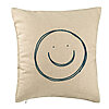 Perna Decorativa, Model Smiley Face, 40x40 cm, Bej, Husa Detasabila, Burduf 7 Perna Decorativa