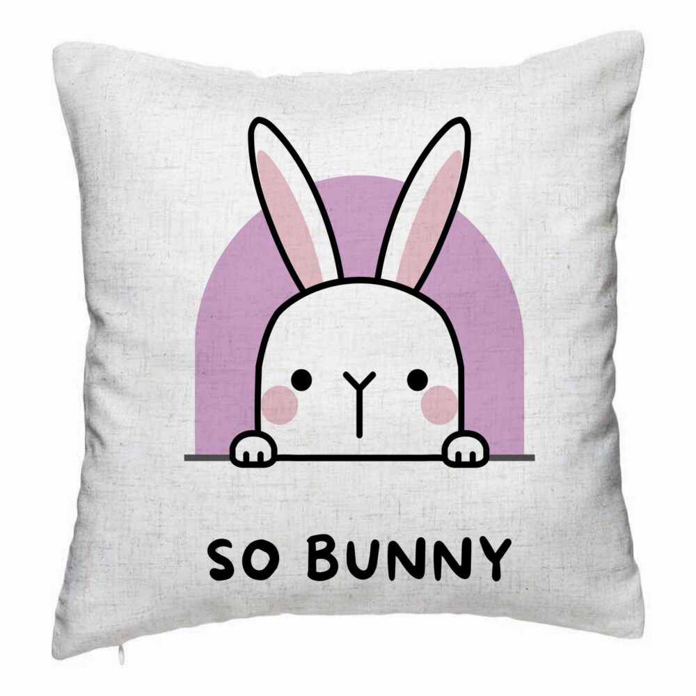 Perna Decorativa, Model So Bunny, 40x40 cm, Alb Murdar, Husa Detasabila, Burduf 5 Perna Decorativa