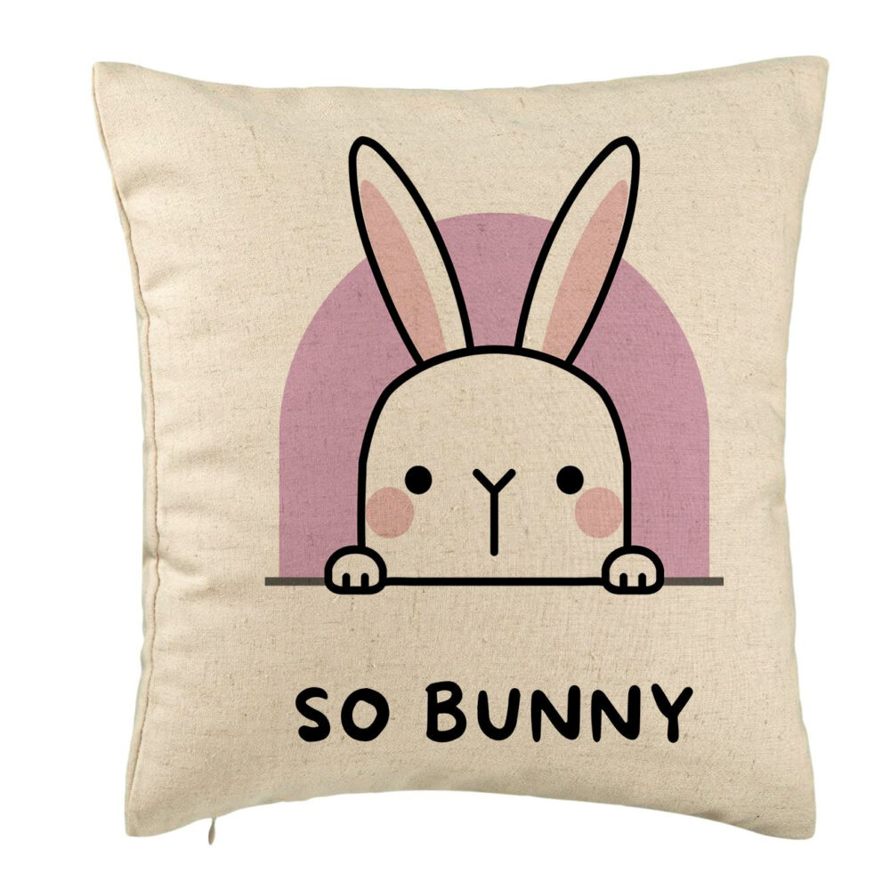 Perna Decorativa, Model So Bunny, 40x40 cm, Bej, Husa Detasabila, Burduf 5 Perna Decorativa
