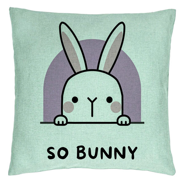 Perna Decorativa, Model So Bunny, 40x40 cm, Verde Menta, Husa Detasabila, Burduf 15 Perna Decorativa
