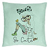 Perna Decorativa, Model So Cute, 40x40 cm, Verde Menta, Husa Detasabila, Burduf 22 Perna Decorativa