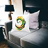 Perna Decorativa Model Spirala, MuIicolor, 40x40 cm, Alba, Mata, Husa Detasabila, Burduf 23 Mata