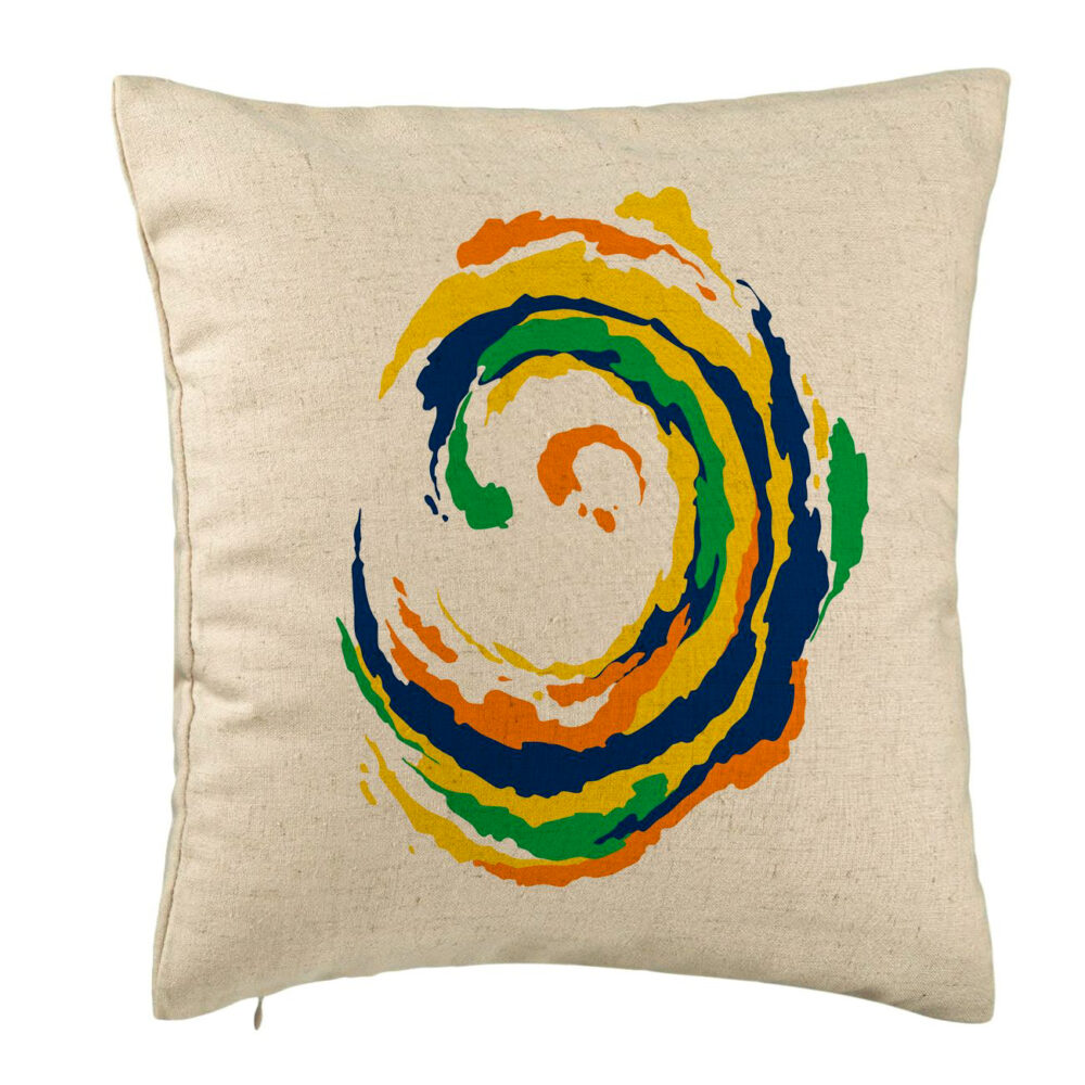 Perna Decorativa, Model Spirala, MuIicolor, 40x40 cm, Bej, Husa Detasabila, Burduf 5 Perna Decorativa