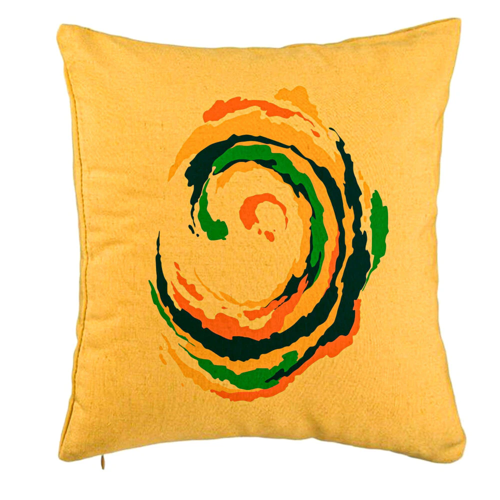 Perna Decorativa, Model Spirala, MuIicolor, 40x40 cm, Galben, Husa Detasabila, Burduf 5 Perna Decorativa