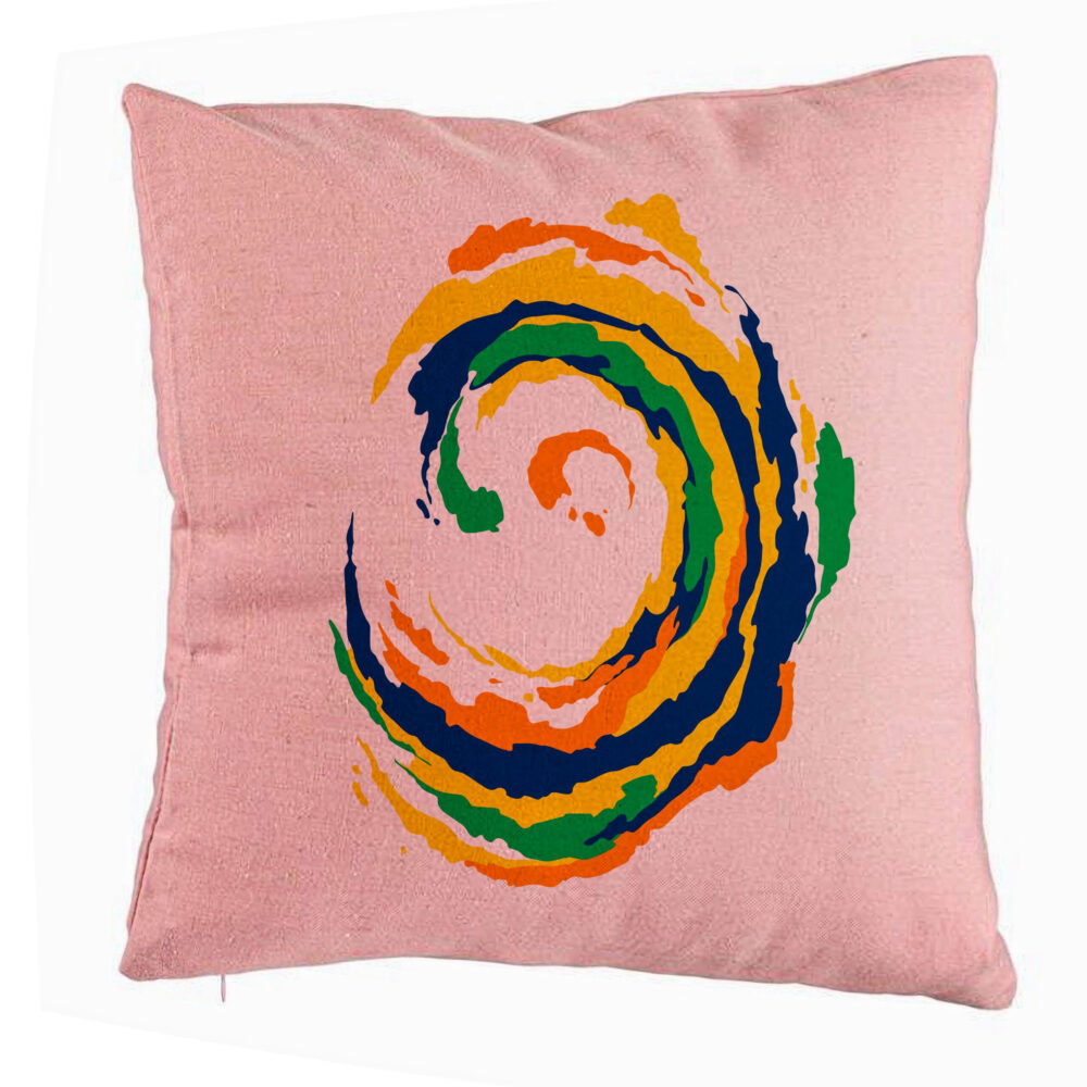Perna Decorativa, Model Spirala, MuIicolor, 40x40 cm, Roz, Husa Detasabila, Burduf 5 Perna Decorativa