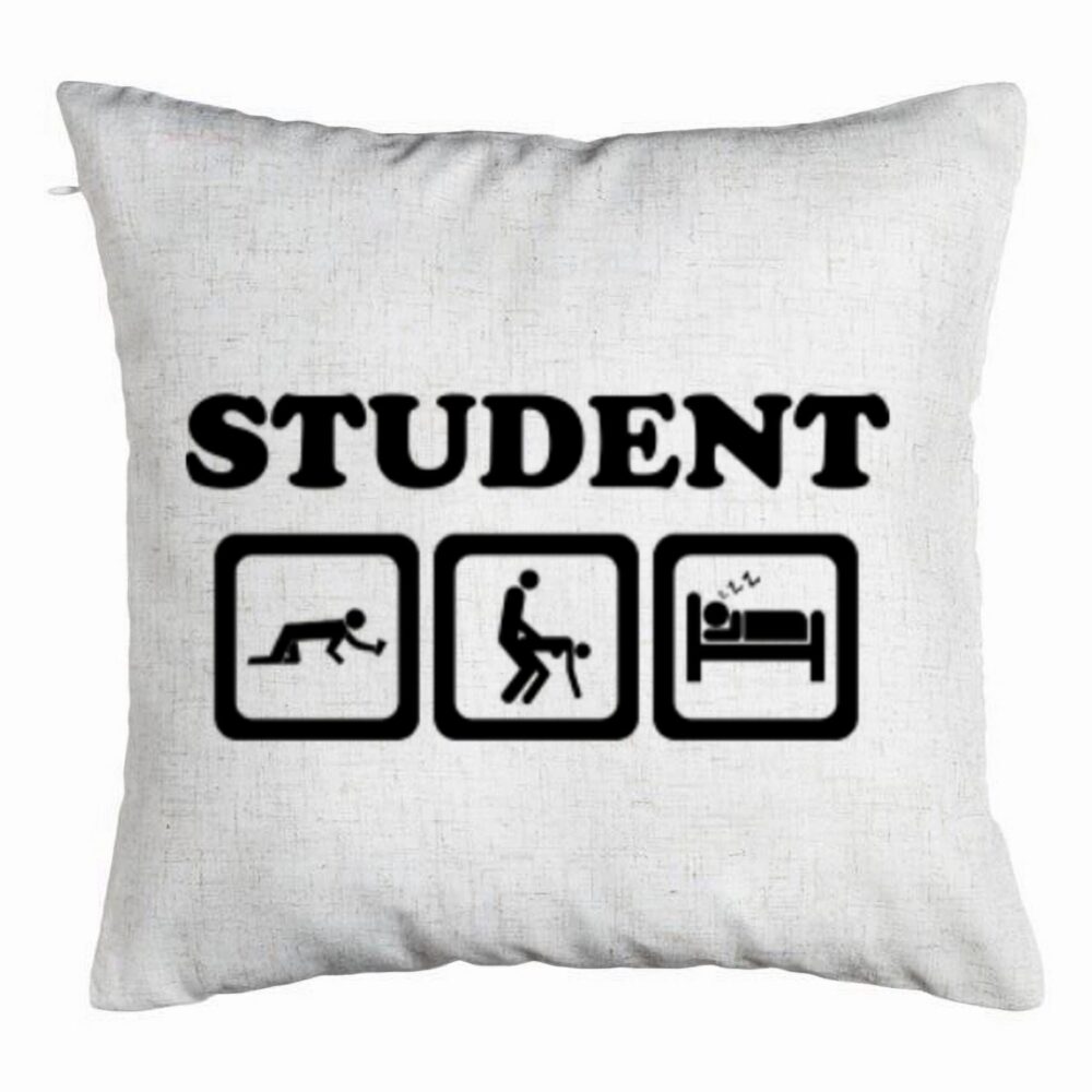 Perna Decorativa, Model Student, 40x40 cm, Alb Murdar, Husa Detasabila, Burduf 5 Perna Decorativa