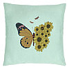 Perna Decorativa, Model SunFlower Butterfly, 40x40 cm, Verde Menta, Husa Detasabila, Burduf 22 Perna Decorativa
