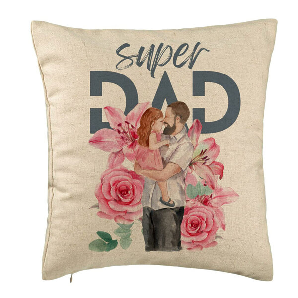 Perna Decorativa, Model Super DAD Fetite, 40x40 cm, Bej, Husa Detasabila, Burduf 5 Perna Decorativa