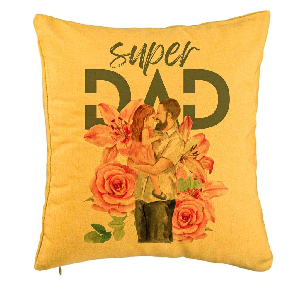Perna Decorativa, Model Super DAD Fetite, 40x40 cm, Galben, Husa Detasabila, Burduf 5 Perna Decorativa