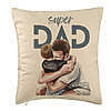 Perna Decorativa, Model Super Dad Baieti, 40x40 cm, Bej, Husa Detasabila, Burduf 7 Perna Decorativa